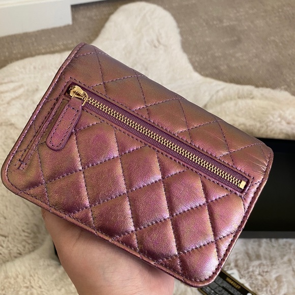 Authentic Chanel mini woven iridescent purple - Picture 7 of 9